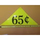 Large Yellow Price Triangle Vinyl Sticker 65¢